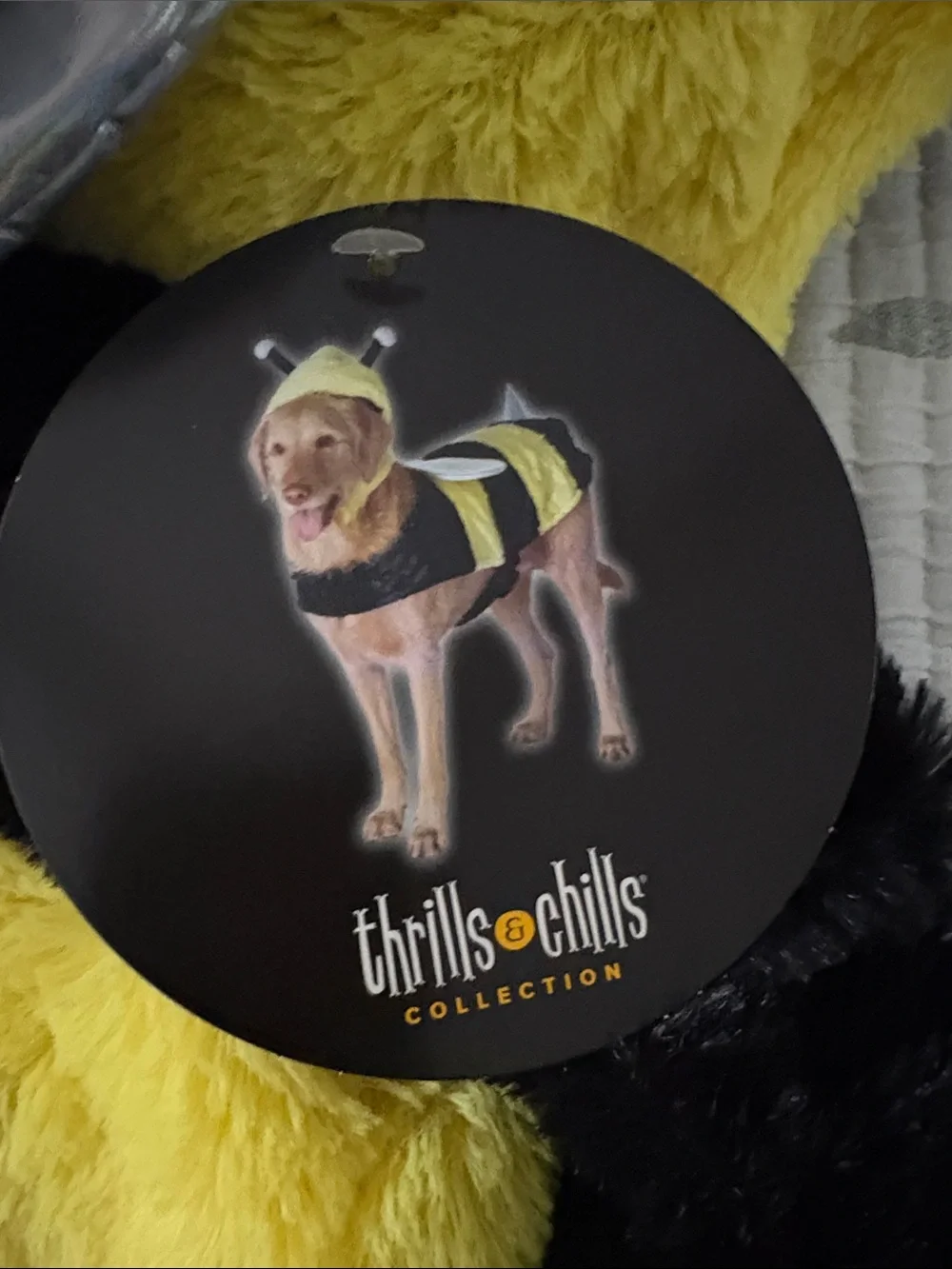 Plush Bumblebee Dog Costume - Yellow & Black